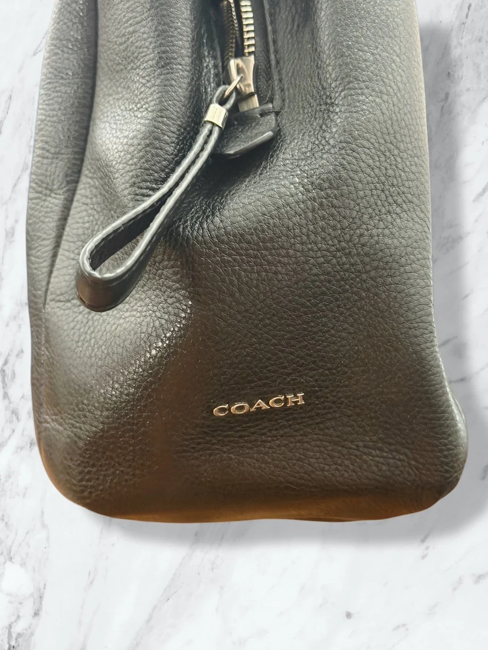 Coach Black Leather Tote Shoulder Bag